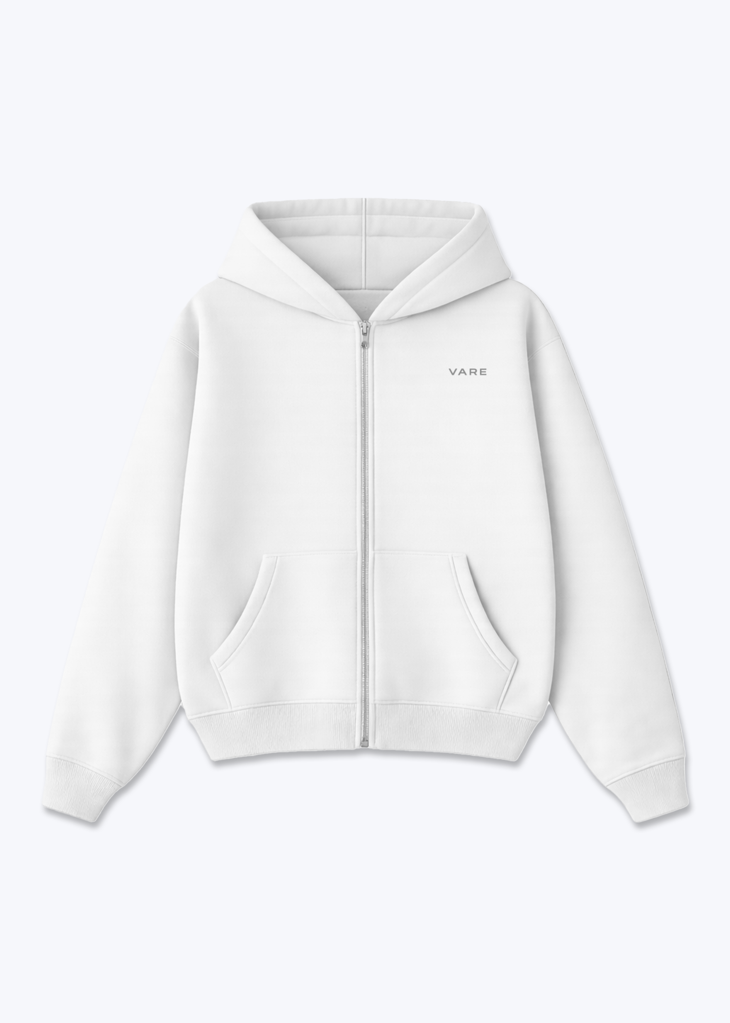 Zip Hoodie - White Front (Designed)