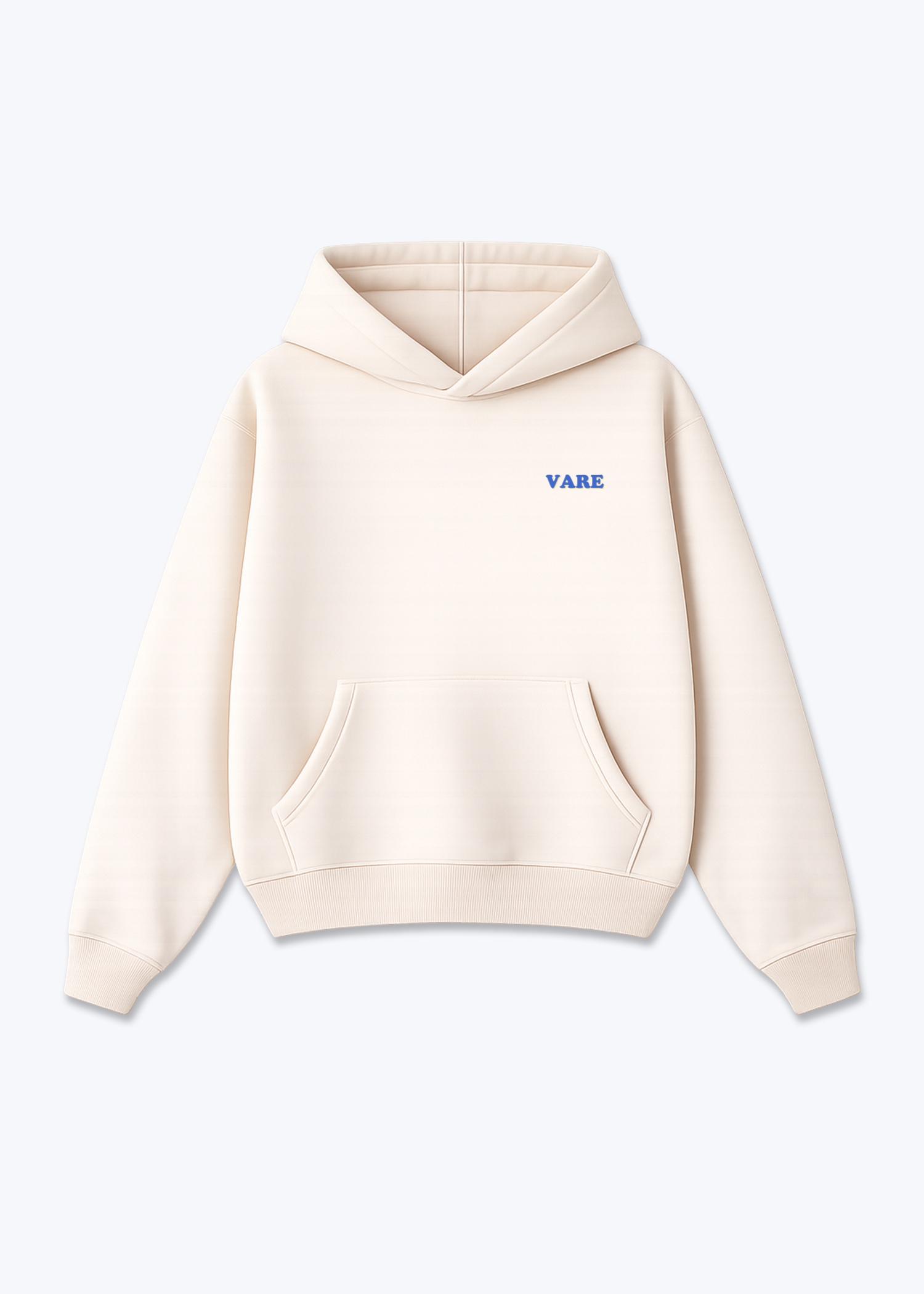 VARE Oversized Hoodie V2 - Signature Backprint - Beige Front (Designed)