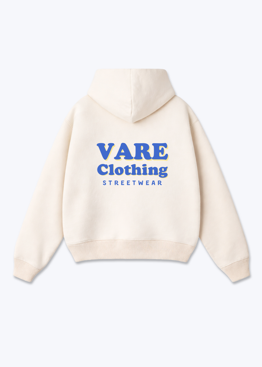 VARE Oversized Hoodie V2 - Signature Backprint - Beige Back (Designed)