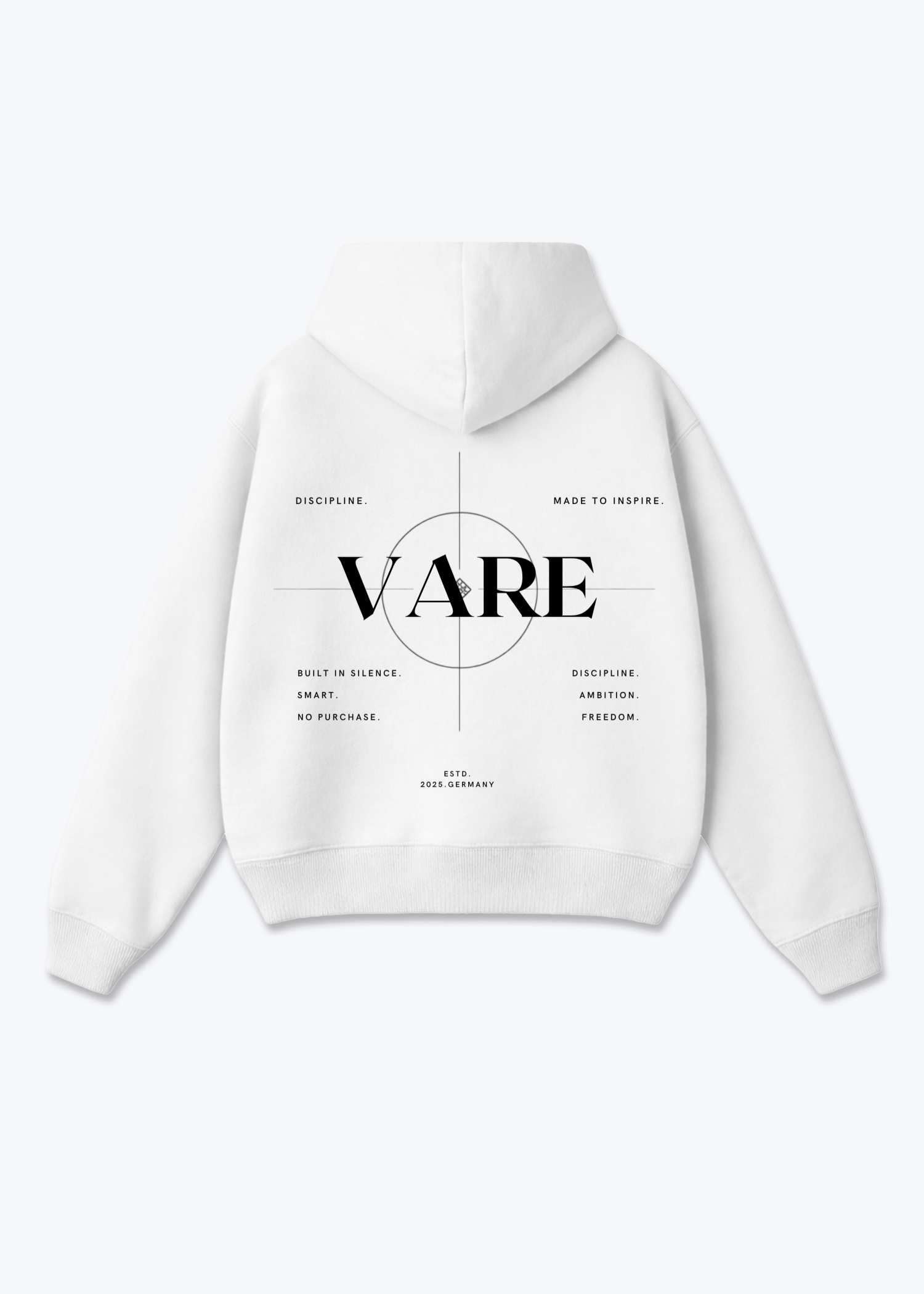 VARE Oversized Hoodie - Signature Backprint - White Back (Designed)