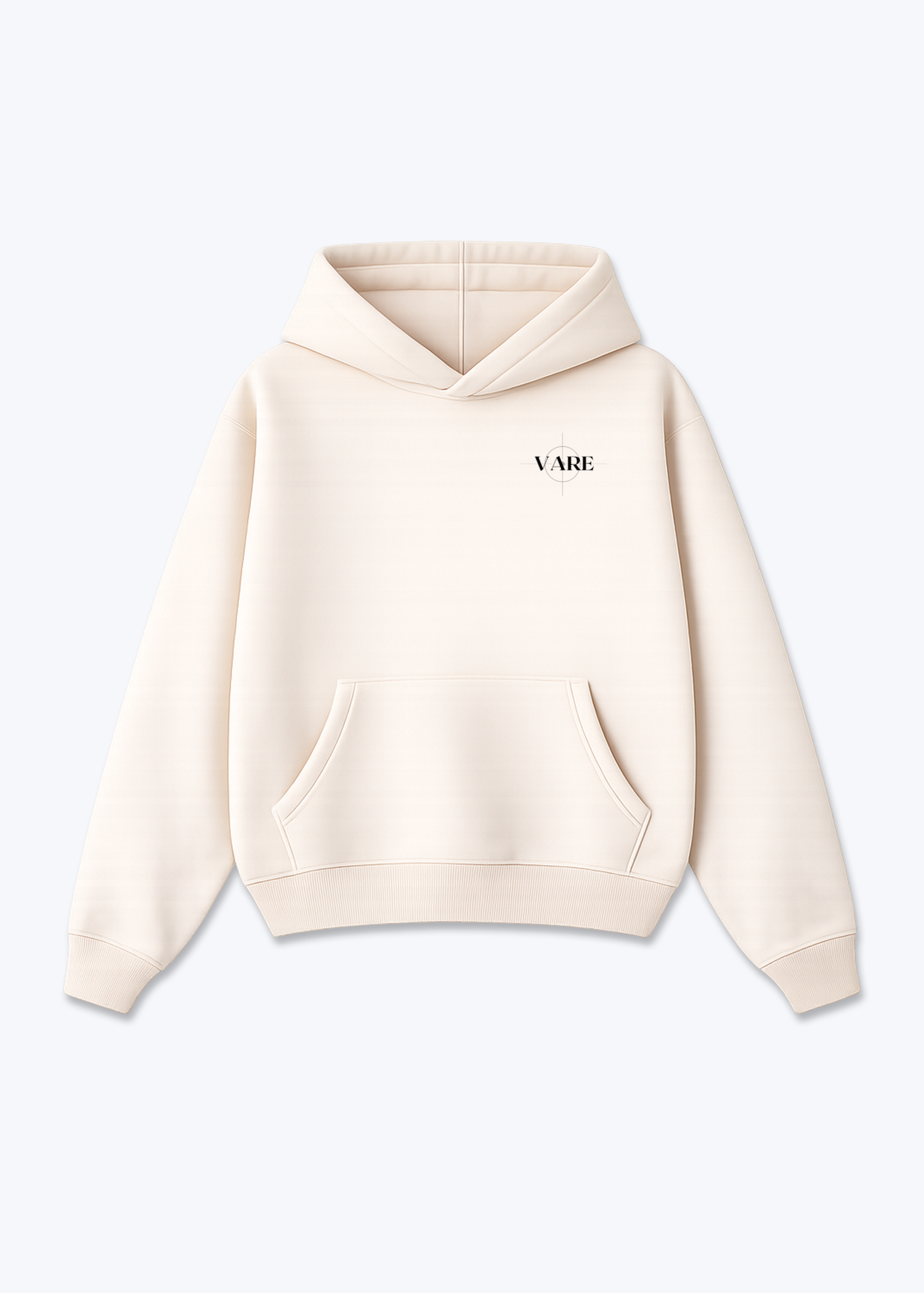 VARE Oversized Hoodie - Signature Backprint - Beige Front (Designed)