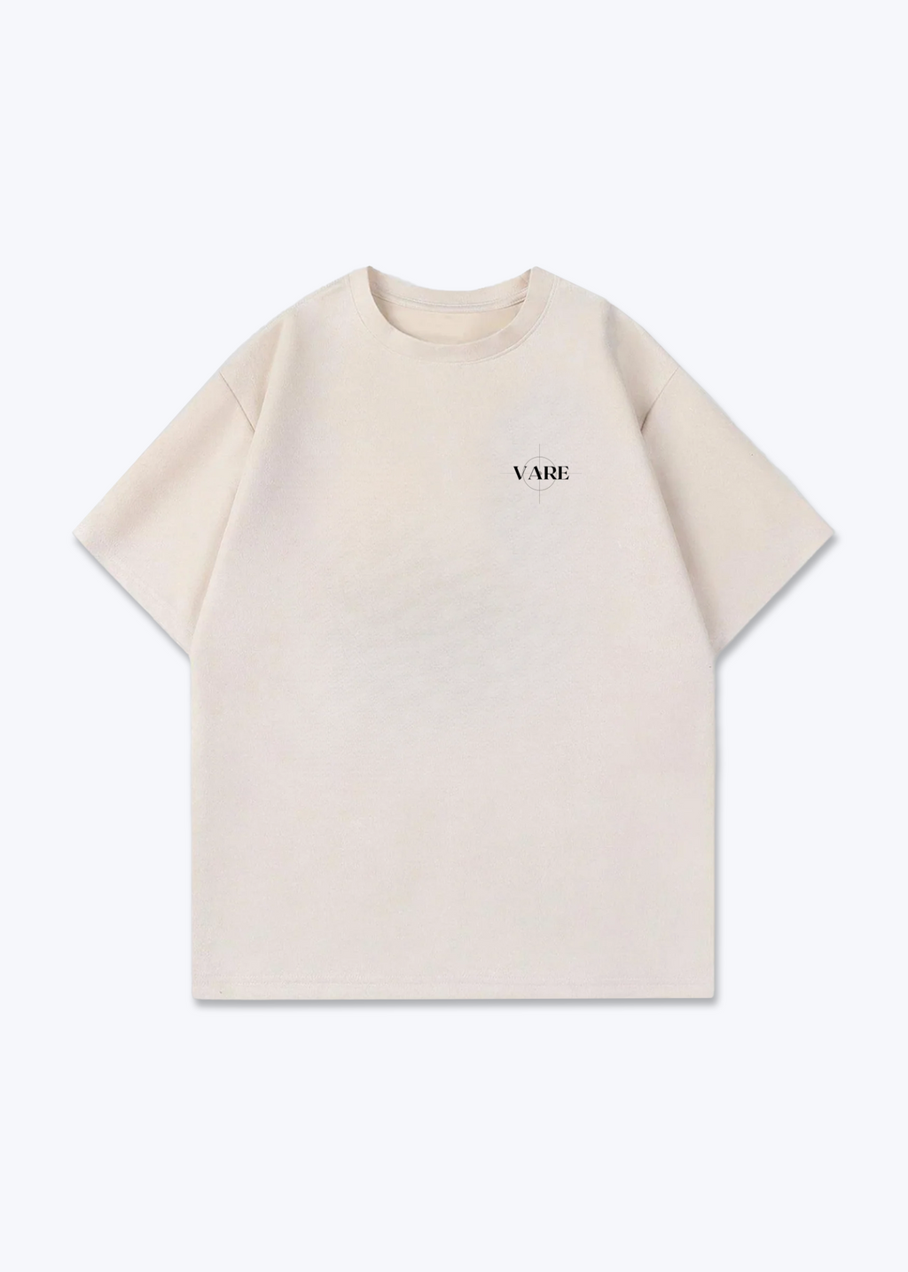 VARE Oversized Shirt - Signature backprint - Beige Front (Designed)