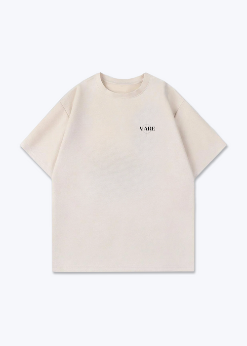 VARE Oversized Shirt - Signature backprint - Beige Front (Designed)