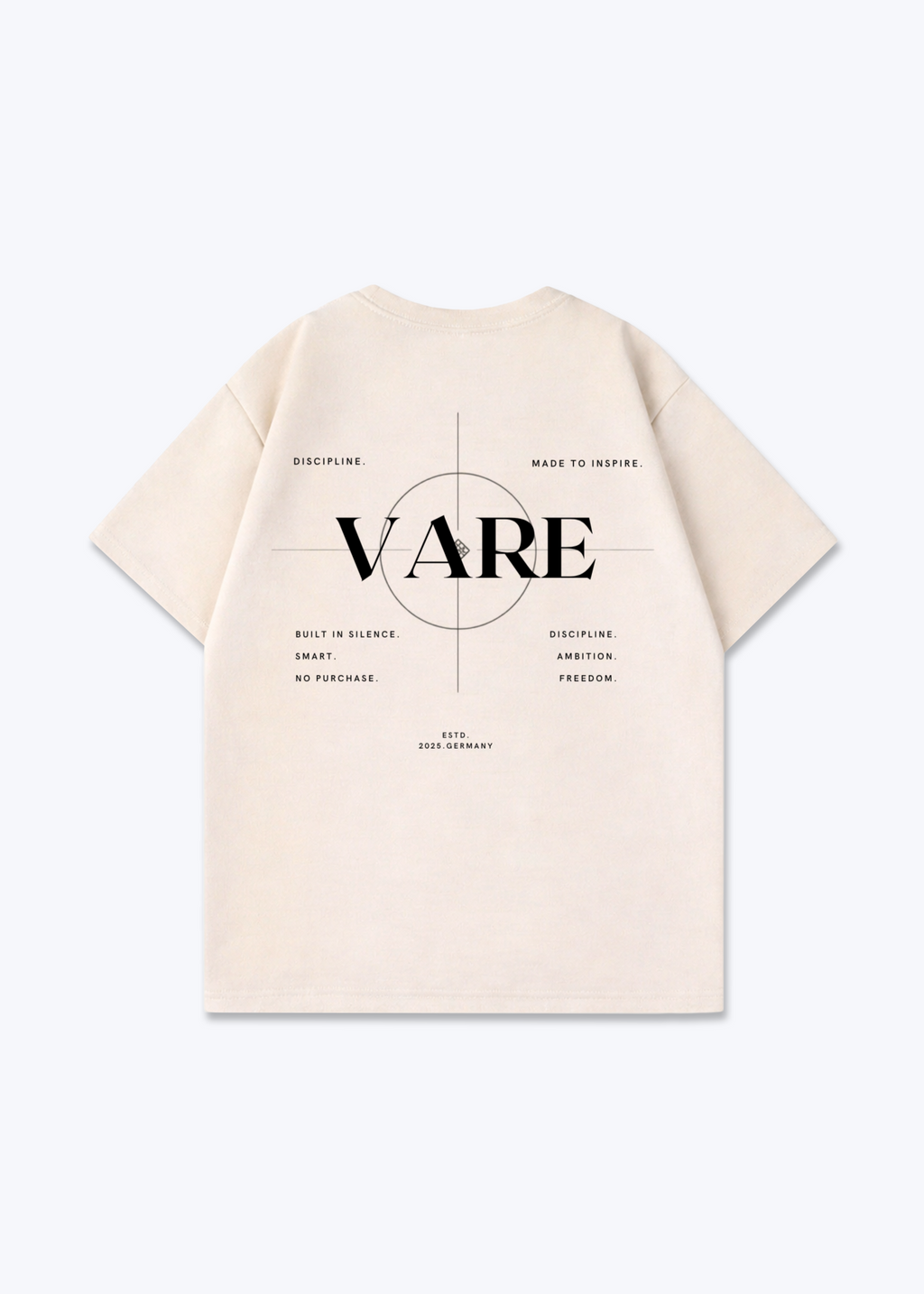 VARE Oversized Shirt - Signature backprint - Beige Back (Designed)