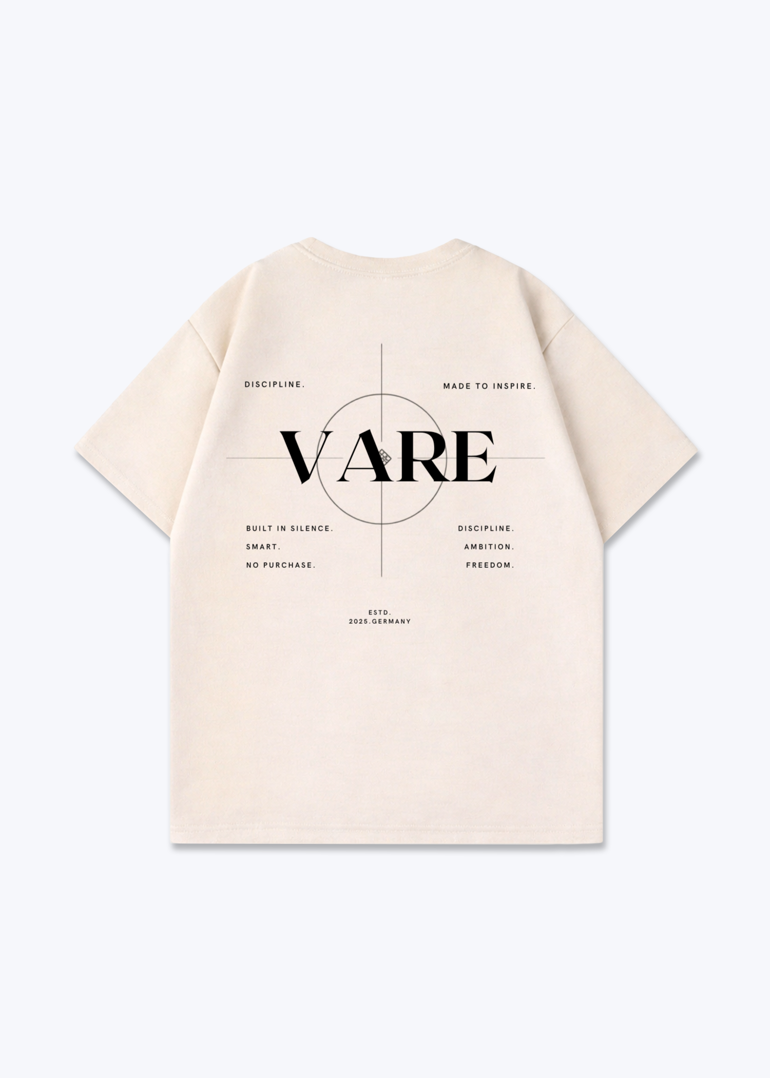 VARE Oversized Shirt - Signature backprint - Beige Back (Designed)