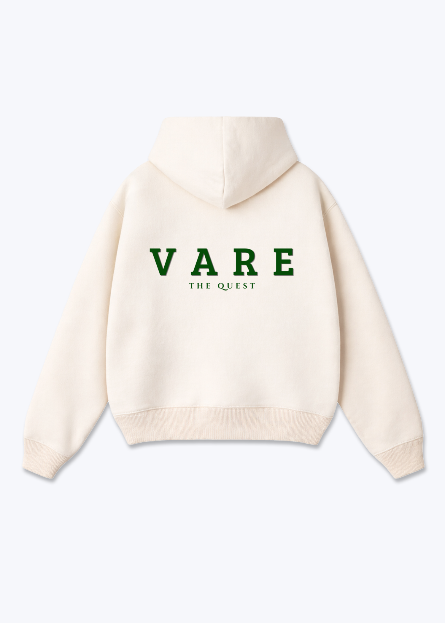 VARE The Quest Zip Hoodie - Signature Backprint - Beige Back (Designed)