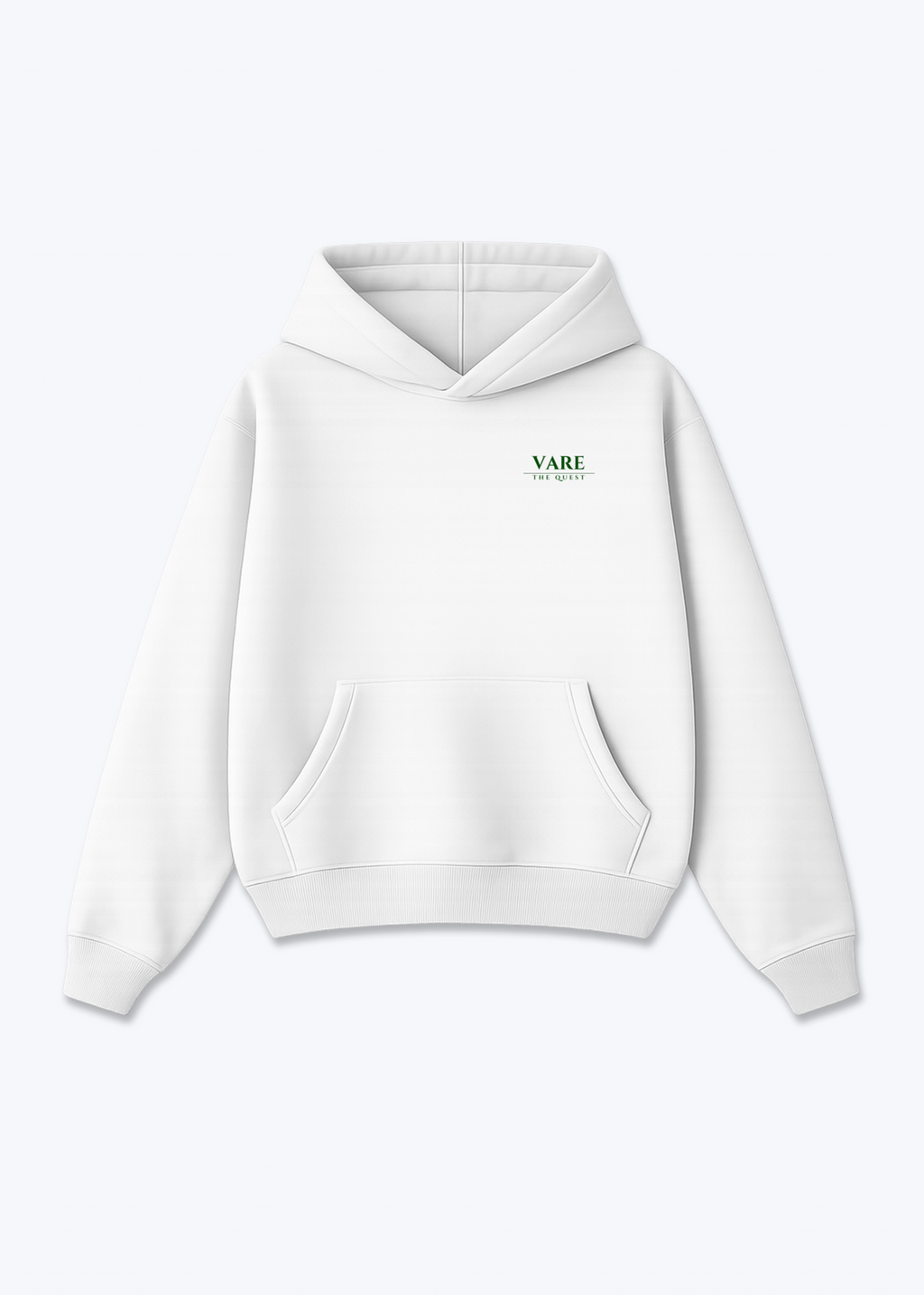 VARE Quest Graphic Hoodie - White Front (Designed)