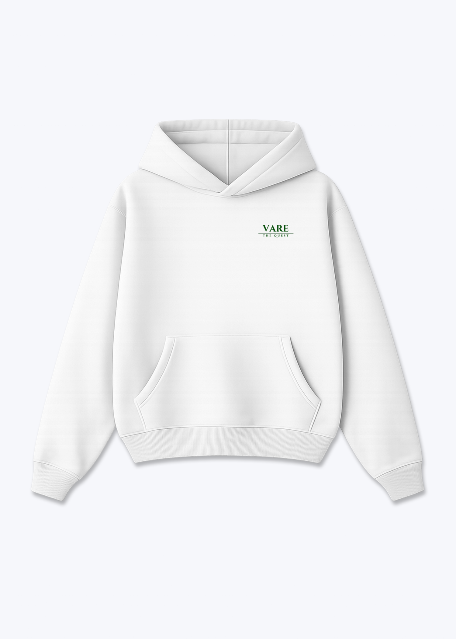 VARE Quest Graphic Hoodie - White Front (Designed)