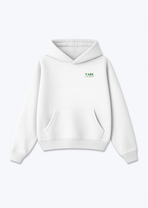 VARE Quest Graphic Hoodie - White Front (Designed)