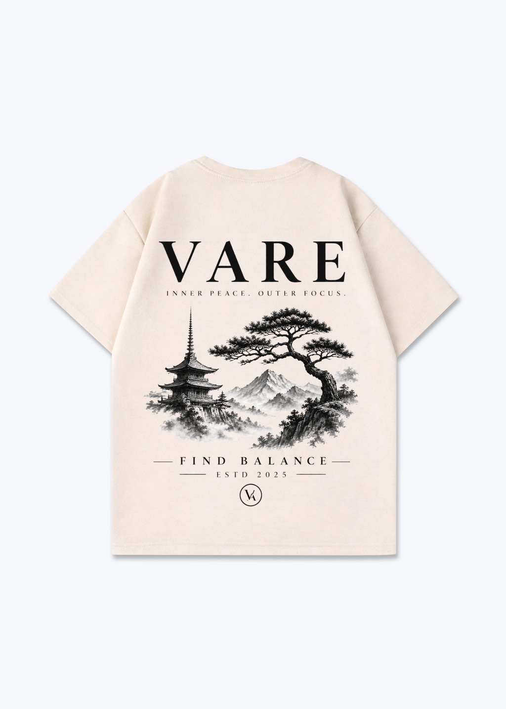 VARE Balance Graphic tee - Beige Back (Designed)