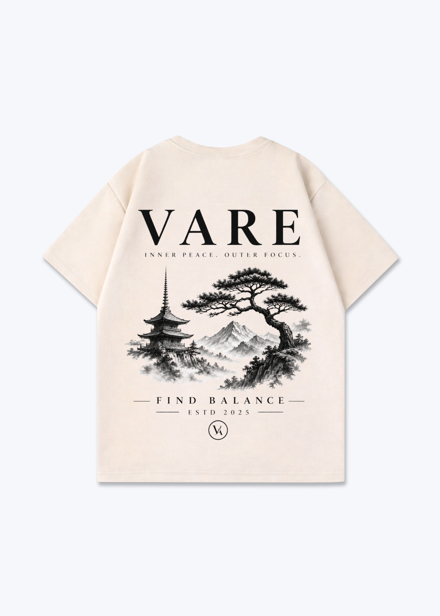 VARE Balance Graphic tee - Beige Back (Designed)