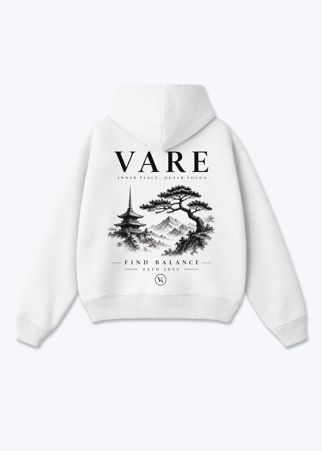 VARE Balance Graphic Hoodie  - White Back (Designed)