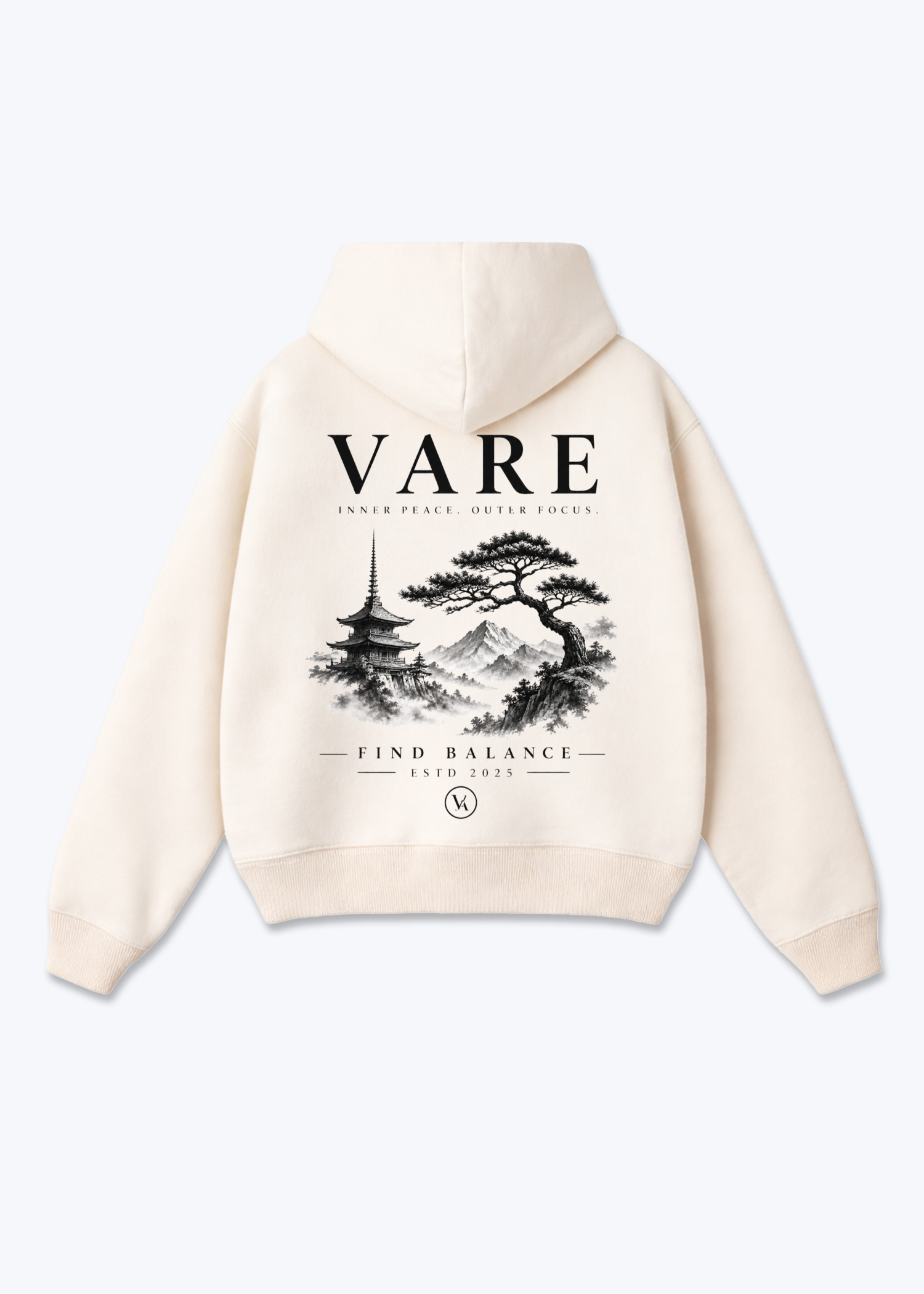 VARE Balance Graphic Hoodie  - Beige Back (Designed)