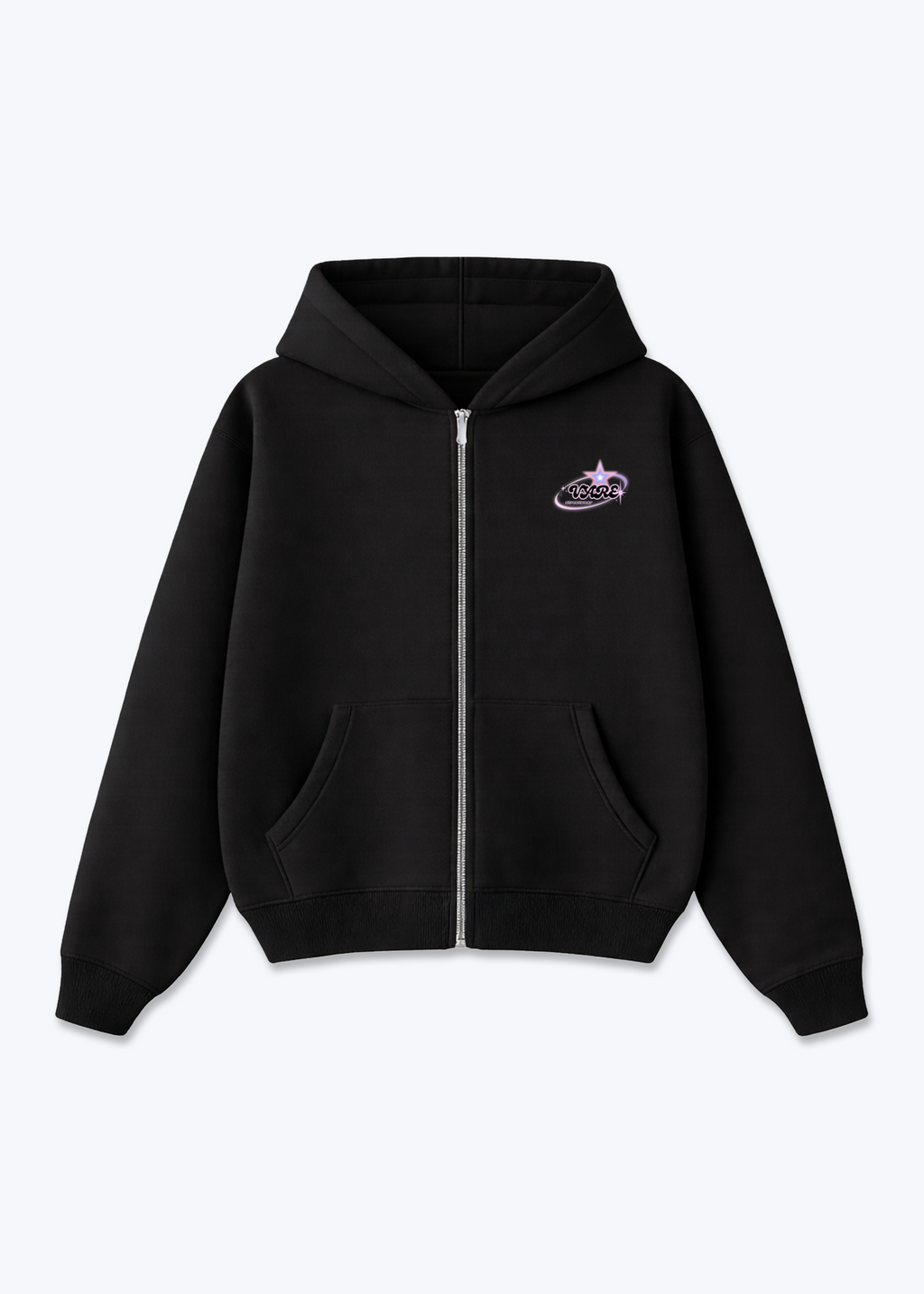 VARE Zip Hoodie v2  - Black Front (Designed)