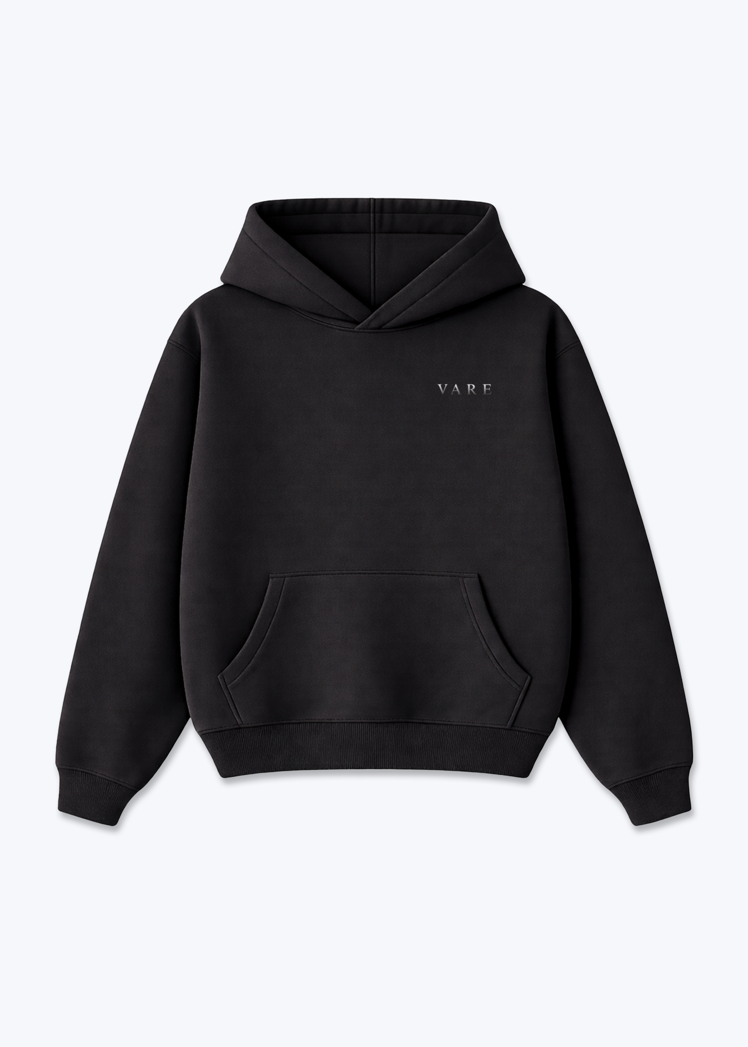 VARE Clean Graphic Hoodie - Signature backprint - Black Front (Designed)