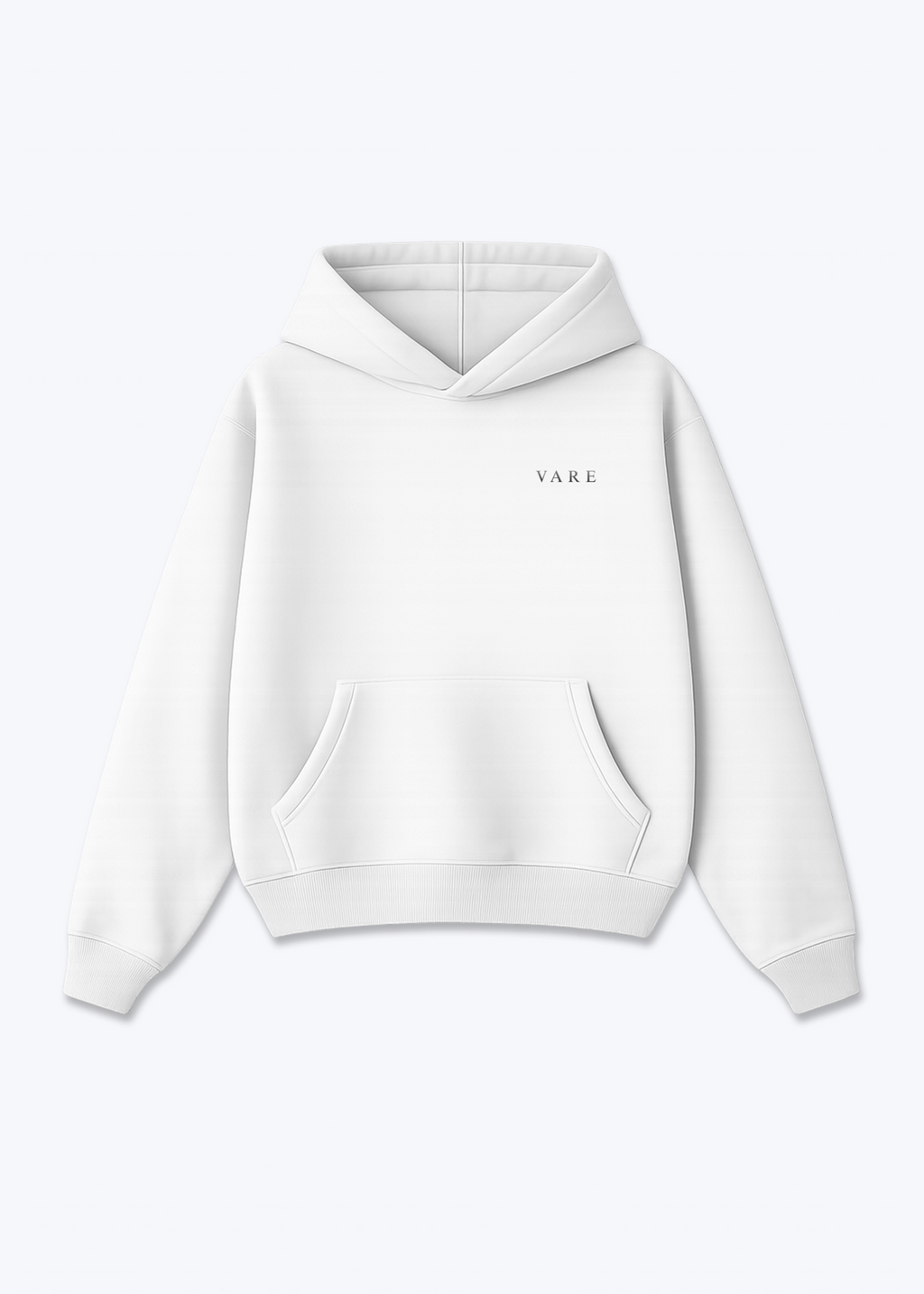 VARE Clean Graphic Hoodie - White Front (Designed)