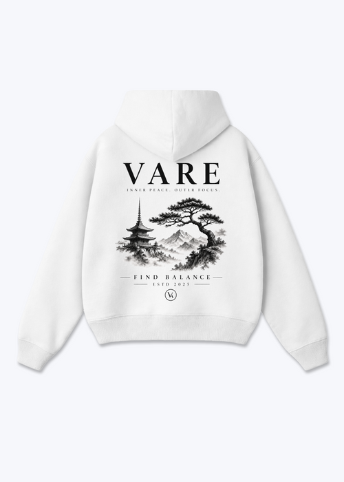 VARE Balance Graphic Zip Hoodie - White Back (Designed)