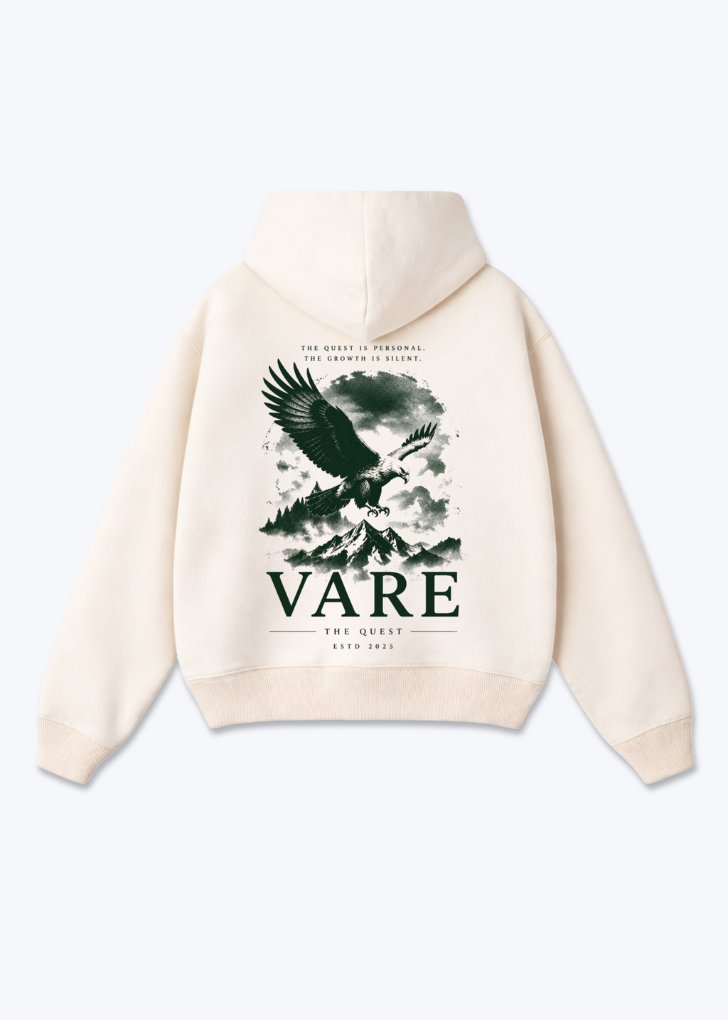 VARE Quest Graphic Zip Hoodie - Beige Back (Designed)
