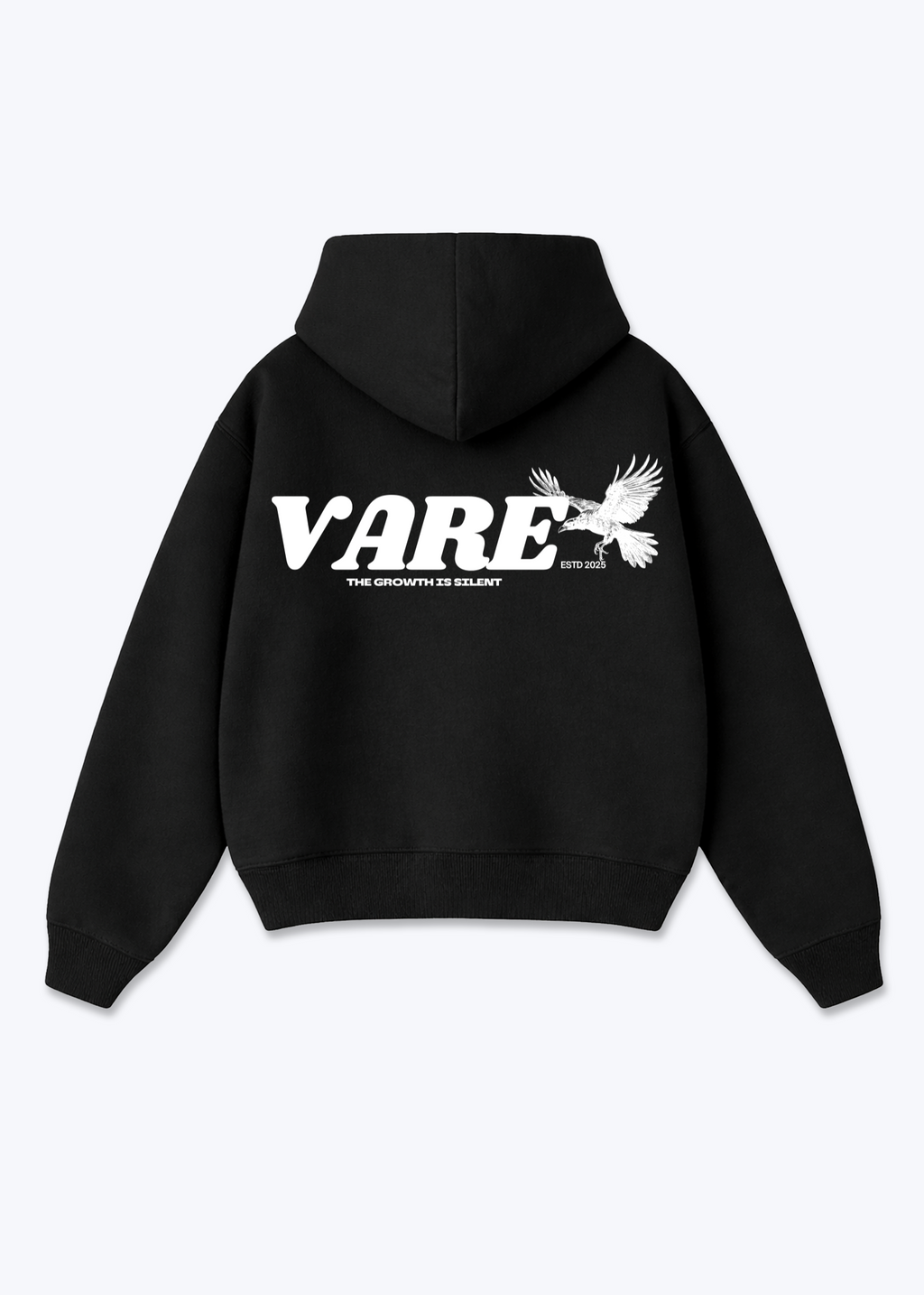 VARE GROWTH IS SILENT Hoodie - Black Back (Designed)