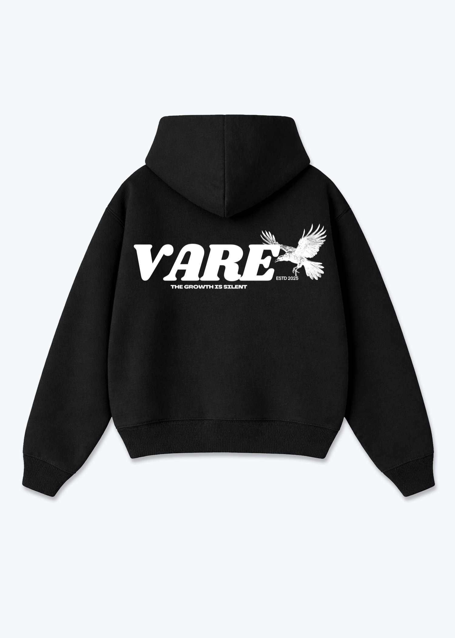 VARE GROWTH IS SILENT Hoodie - Black Back (Designed)